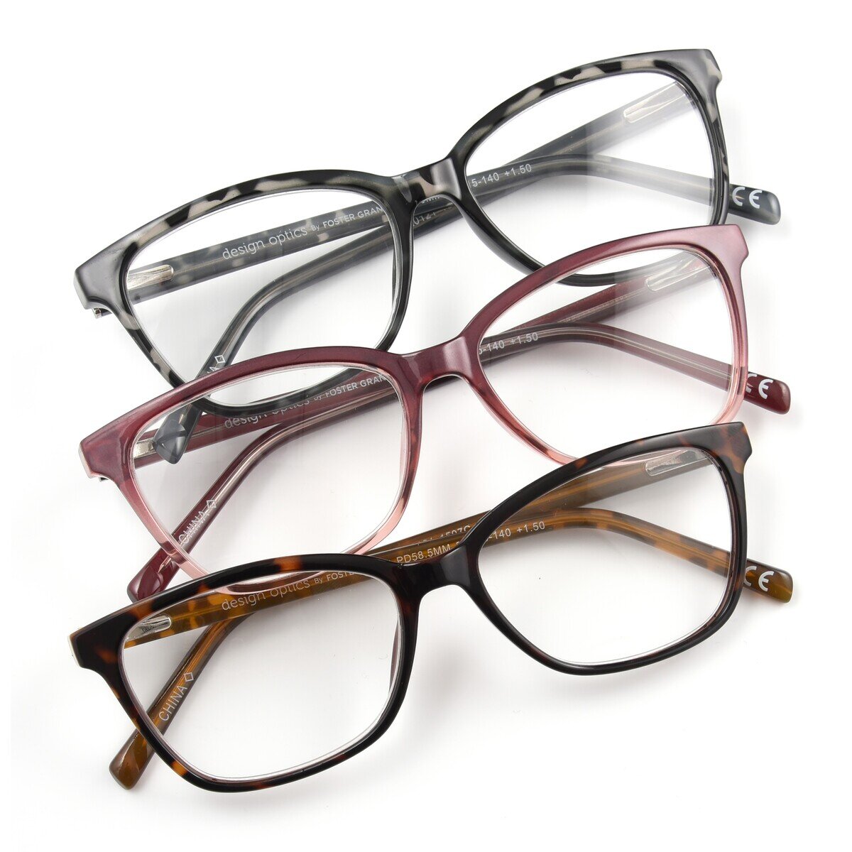 Design Optics® by Foster Grant "KIERSEY"/"ADDIE" リーディンググラス 1.50 3着セット