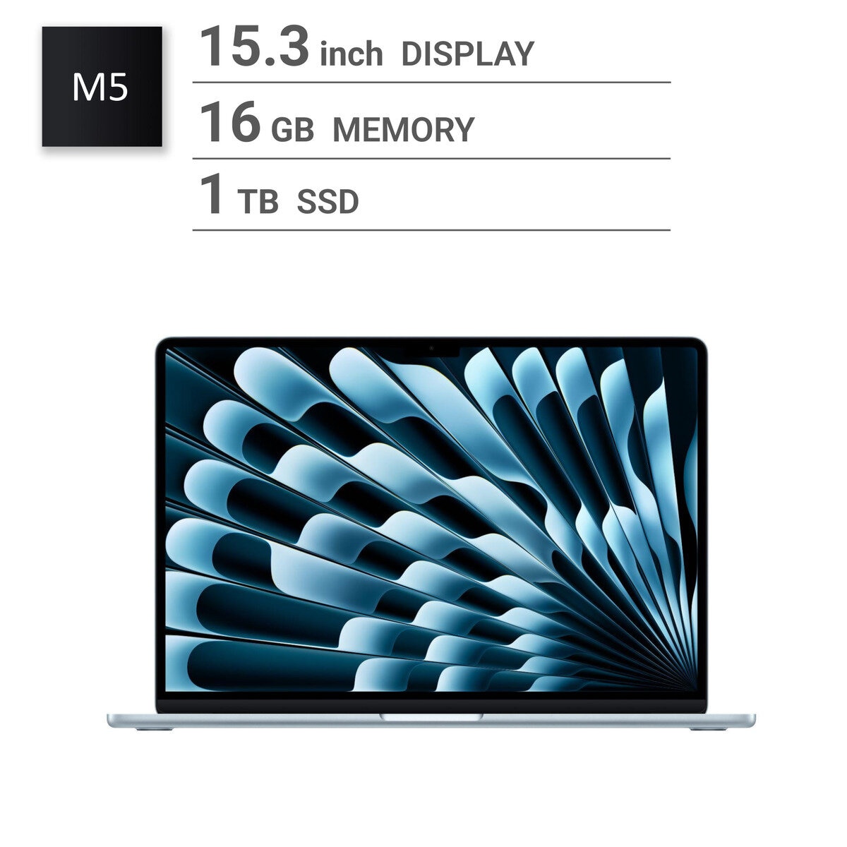 Apple/MacBook Air 15インチ/10コアCPU/ 10コアGPU/M5チップ /16GB/1TB SSD-スカイブルー