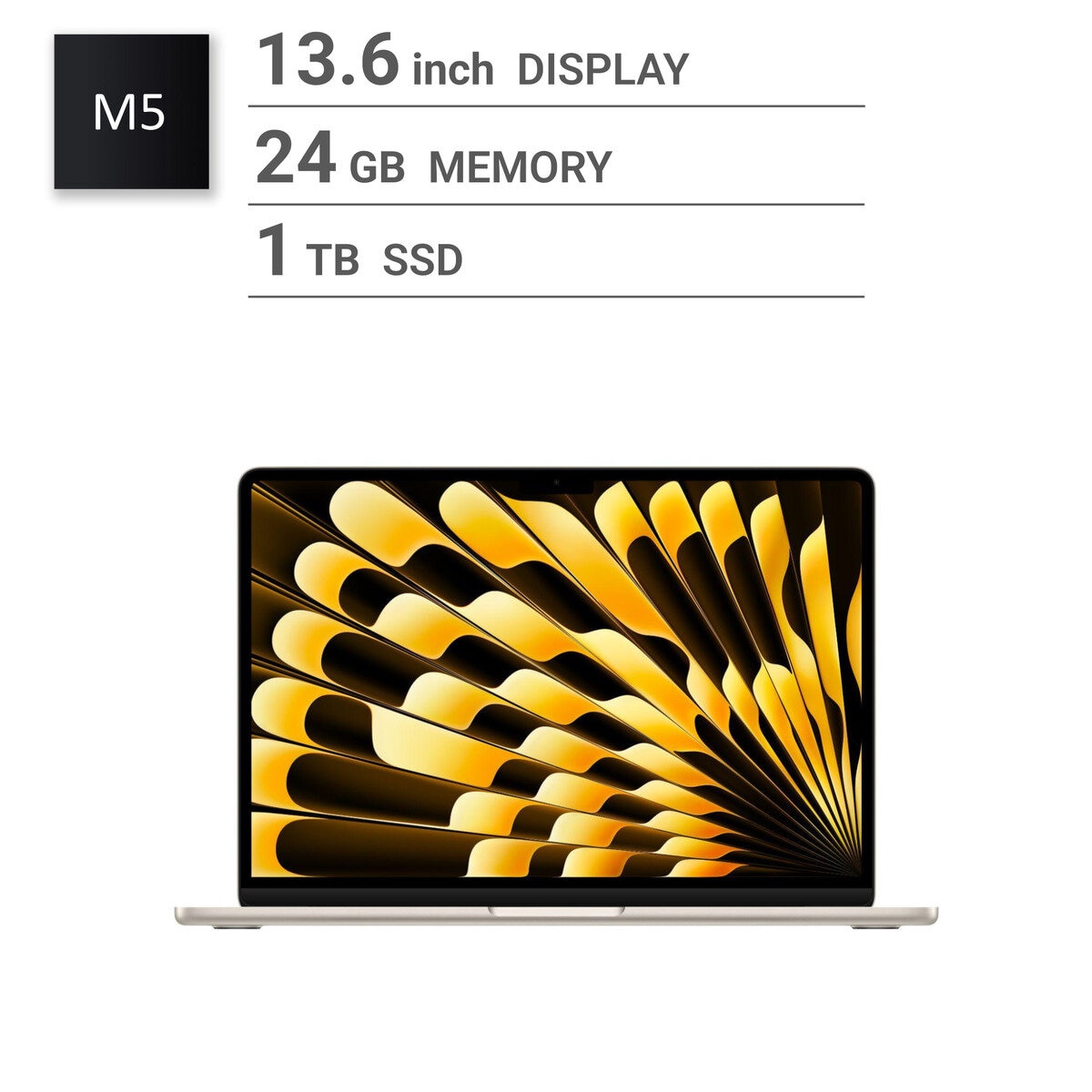 Apple/MacBook Air 13インチ/10コアCPU/ 10コアGPU/M5チップ /24GB/1TB SSD-スターライト