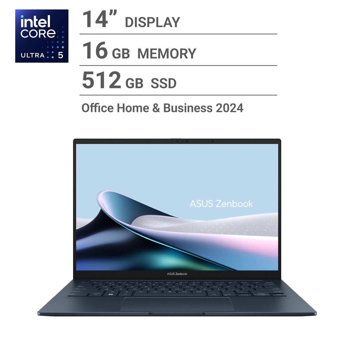 ASUS ノートPC/OLED Zenbook/14インチ/intel Core Ultra5 125H/メモリ 16GB/SSD 512GB/ポンダーブルー/UX3405MA-U5COBU