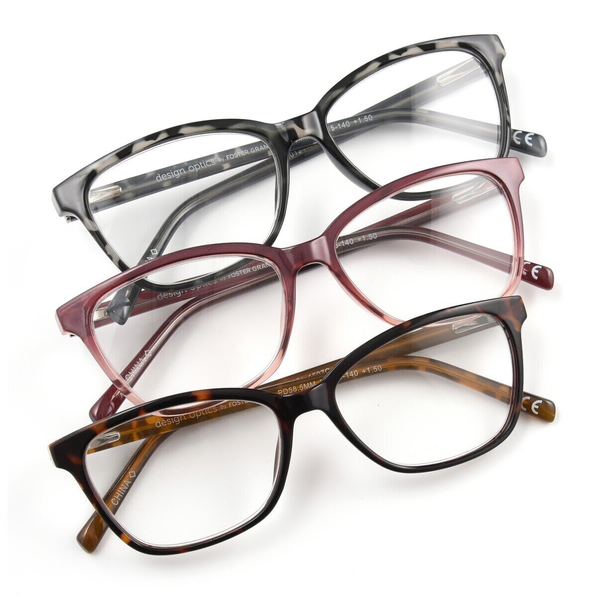 Design Optics® by Foster Grant "KIERSEY"/"ADDIE" リーディンググラス 2.00 3着セット