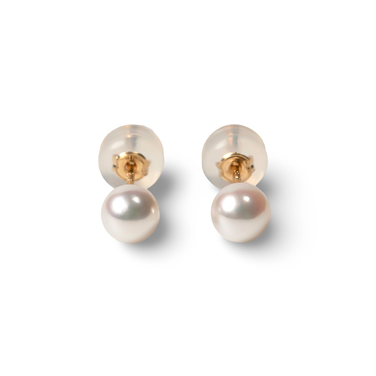 18K イエローゴールド アコヤパール ピアス 4.5mm