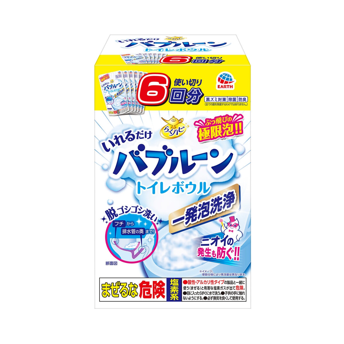 らくハピ いれるだけ バブルーン トイレボウル用 180g x 6個