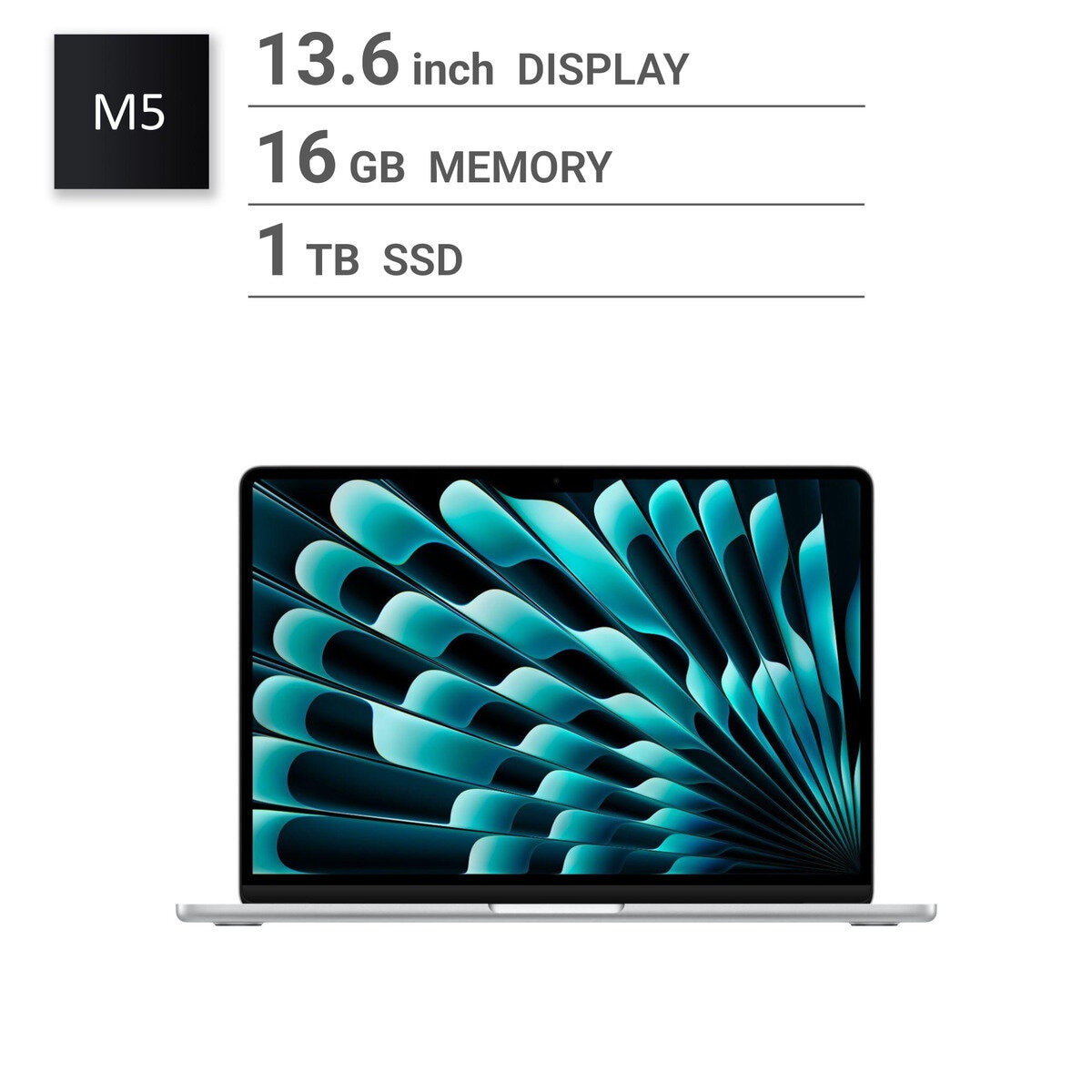 Apple/MacBook Air 13インチ/10コアCPU/ 10コアGPU/M5チップ /16GB/1TB SSD-シルバー