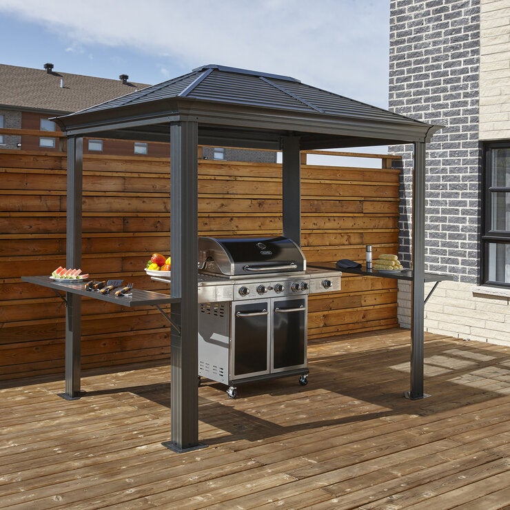 ソジャグ Mykonos 8 x 6フィート (2.4 x 1.8m) BBQグリル ガゼボ