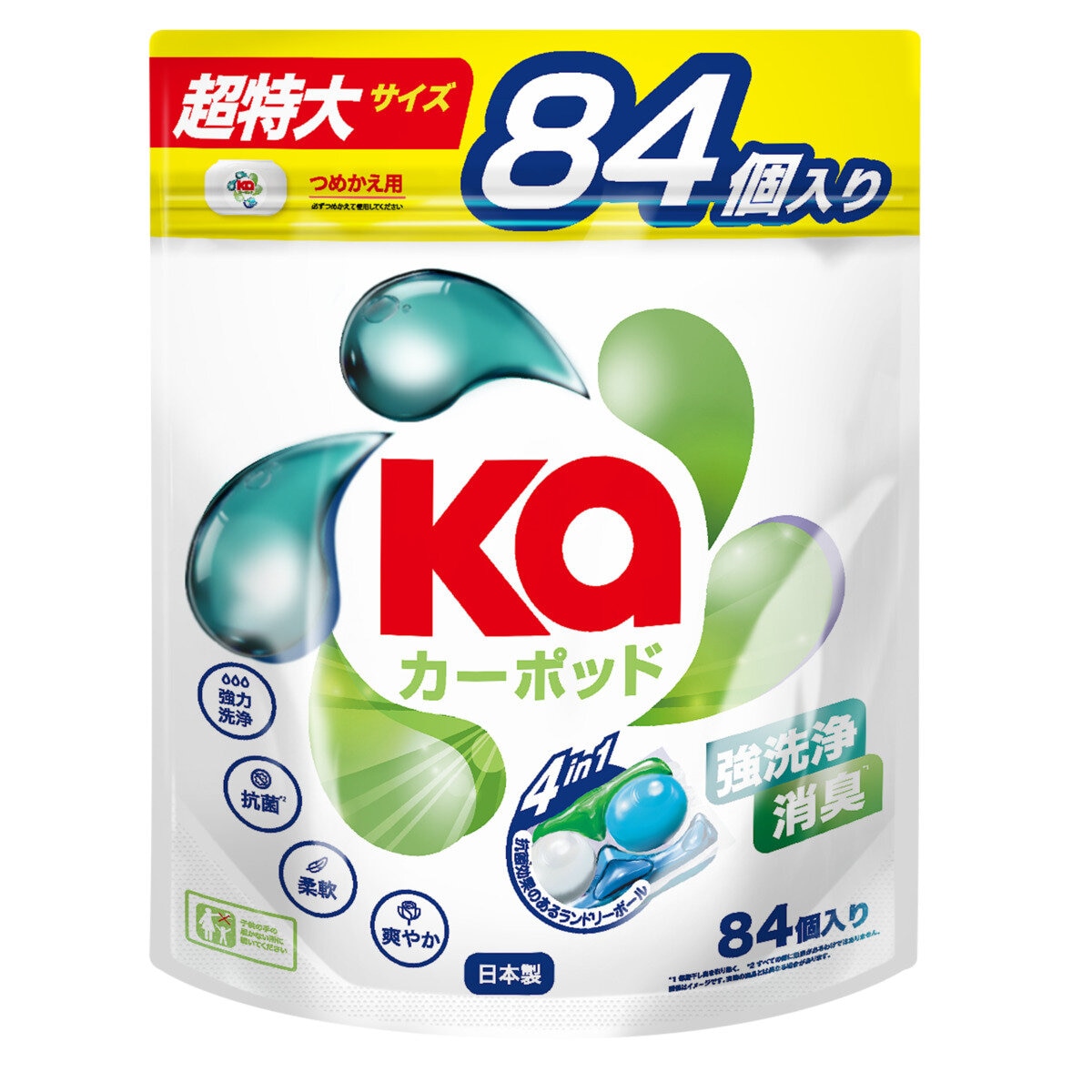 Ka カーポッド 衣料用洗濯洗剤 ジェルマジックボール 84個入り