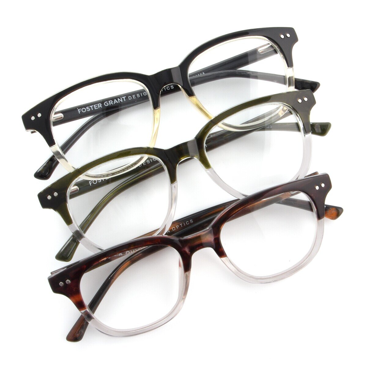 Design Optics® by Foster Grant "CHARLIE"/"DAX" リーディンググラス 2.50 3着セット
