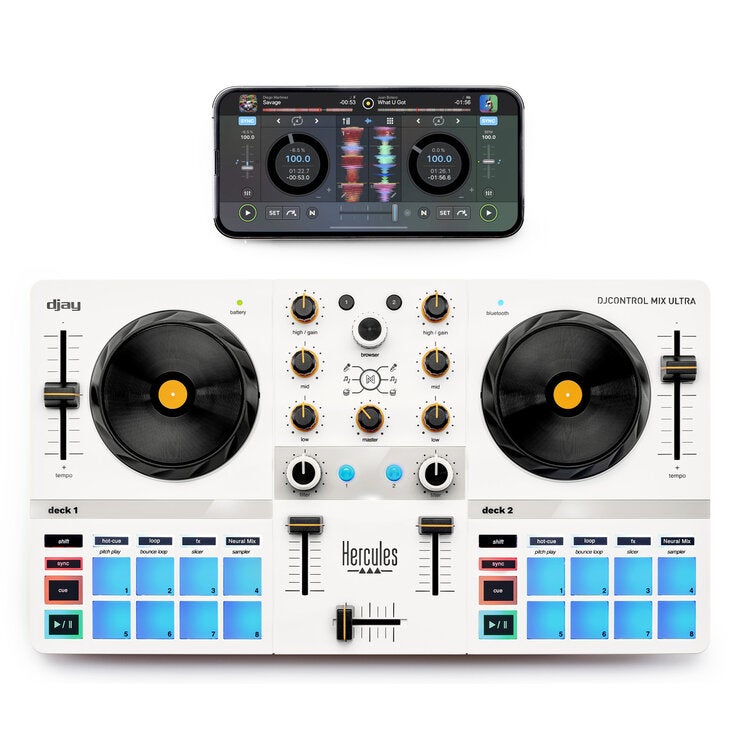 Hercules スマートフォン用モバイルDJコントローラー djay/Apple Music対応 バッテリー内蔵