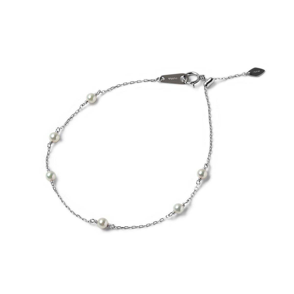 あこやパール プラチナ ステーションブレスレット 3ｍｍ/19ｃｍ