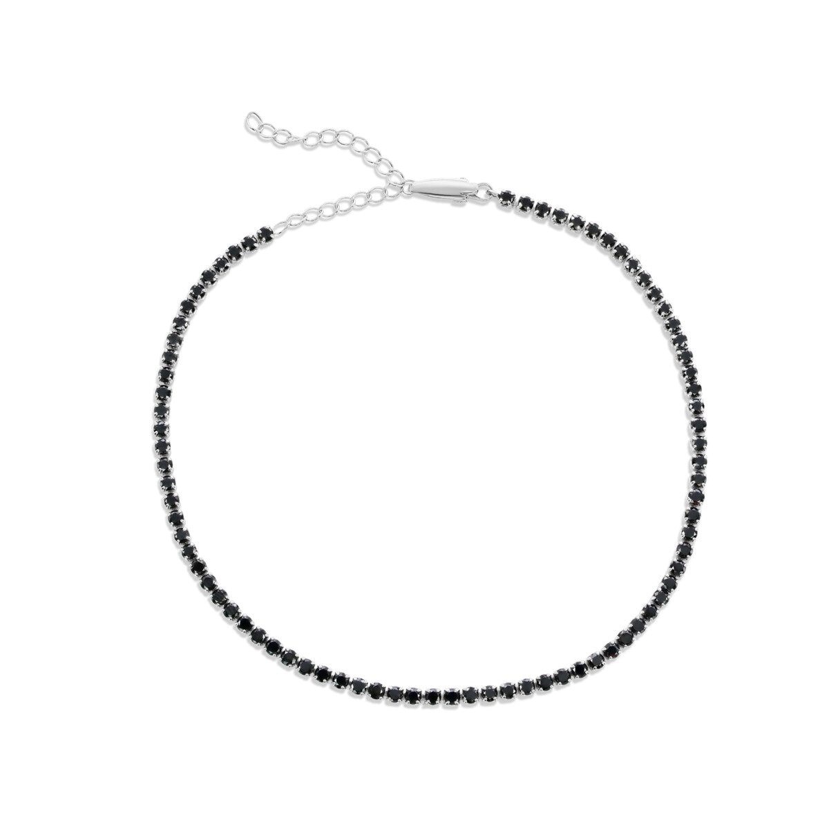18K ホワイトゴールド 2.00カラット ブラックダイヤモンド テニスブレスレット