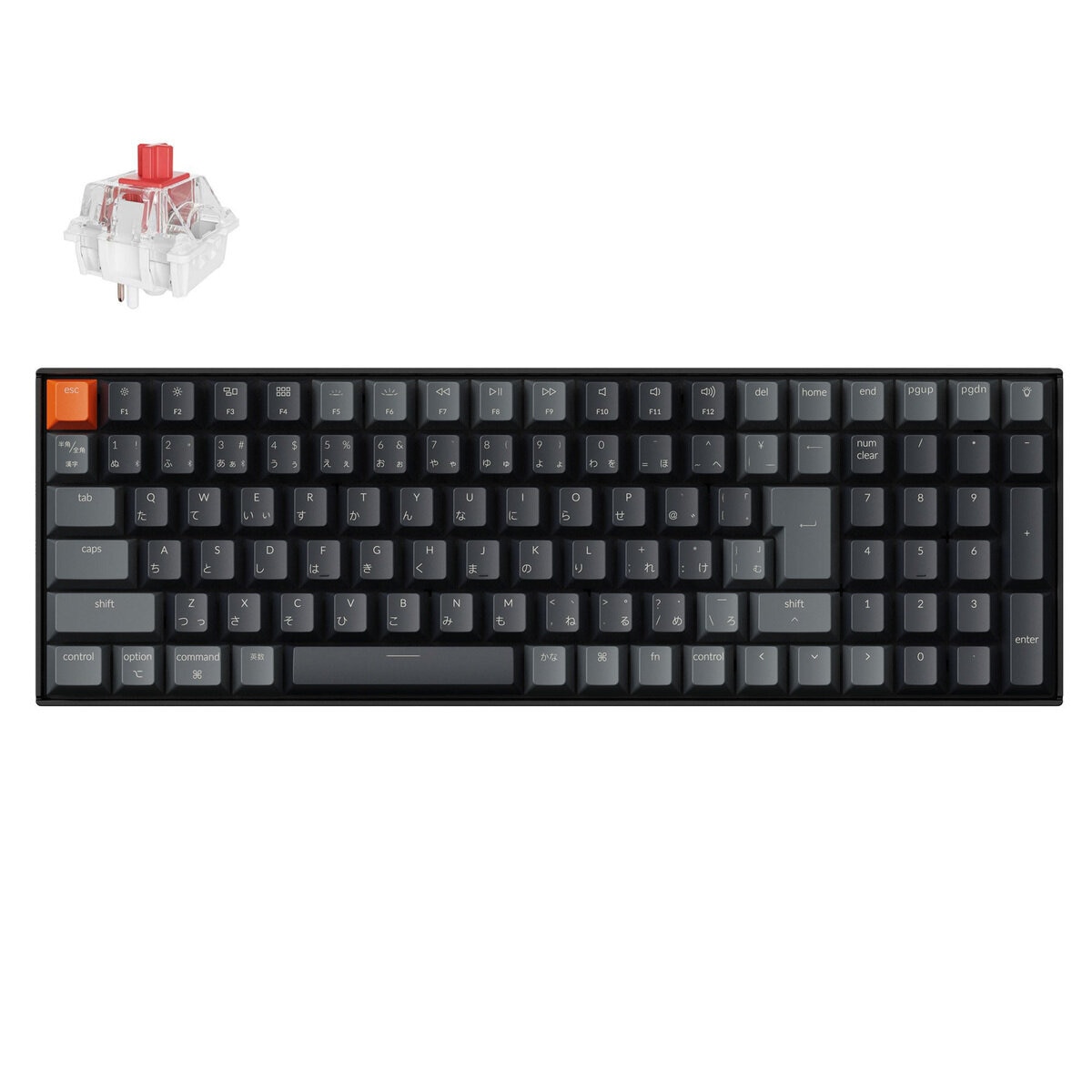 Keychron K4 Version 3 QMK ワイヤレスカスタム・メカニカルキーボード White LED プラスチックフレーム 赤軸 JIS配列