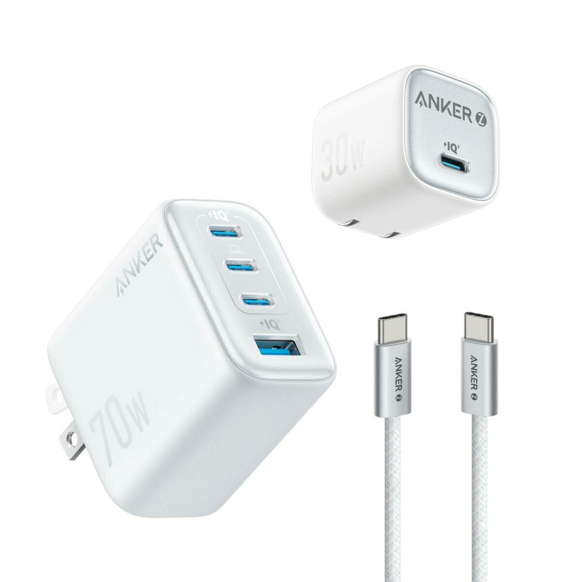 Anker Charger & Cable Set (Anker Zolo Charger / Anker Charger / Anker Zolo USB-C & USB-C ケーブル1.8m)